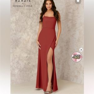 Terracotta Azazie Formal Dress